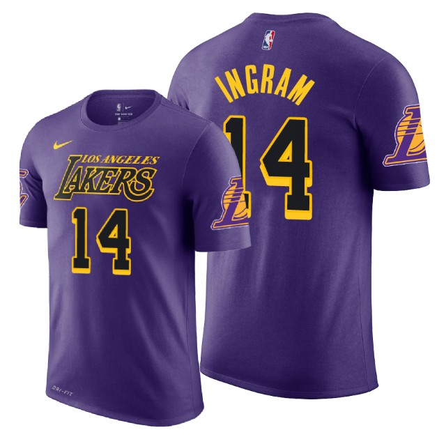 Men's Los Angeles Lakers Brandon Ingram #14 NBA City Edition Purple Basketball T-Shirt LTH3683TO